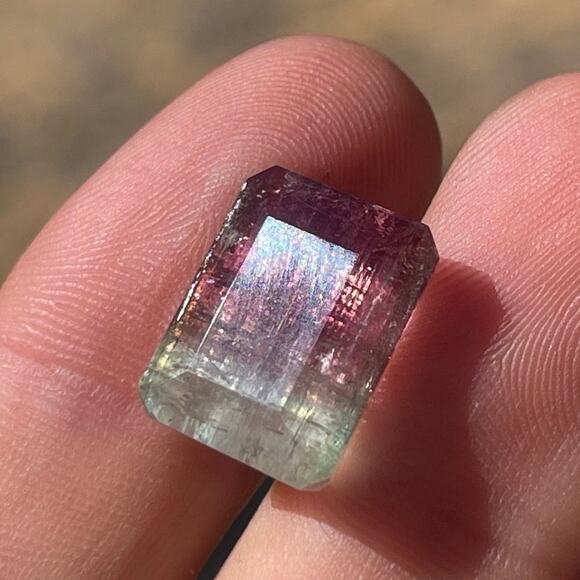 13 Carat Himalaya Mine Watermelon Tourmaline - Emerald Cut - Picture 2 of 7
